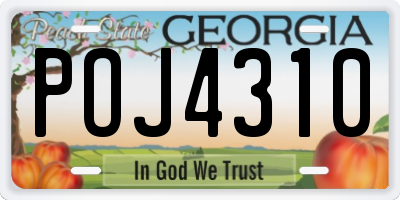 GA license plate POJ4310