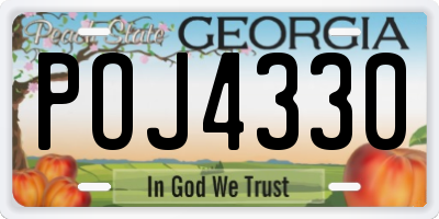 GA license plate POJ4330