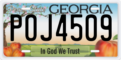 GA license plate POJ4509