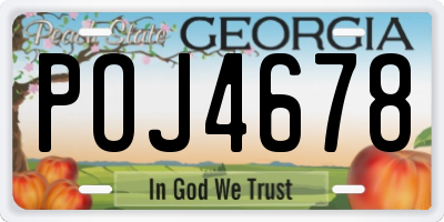 GA license plate POJ4678