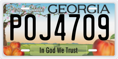 GA license plate POJ4709