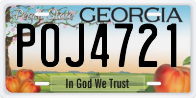 GA license plate POJ4721
