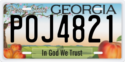 GA license plate POJ4821