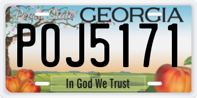 GA license plate POJ5171