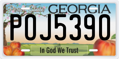GA license plate POJ5390