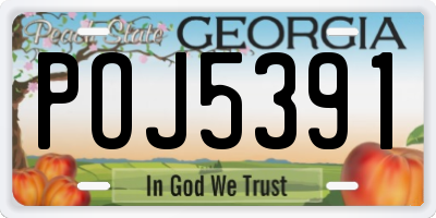 GA license plate POJ5391