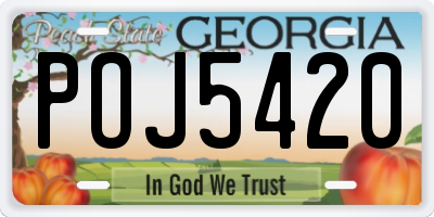 GA license plate POJ5420