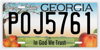 GA license plate POJ5761