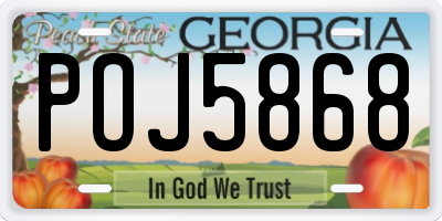GA license plate POJ5868