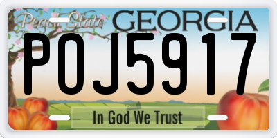 GA license plate POJ5917