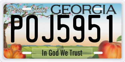 GA license plate POJ5951