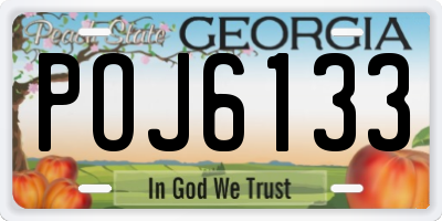 GA license plate POJ6133
