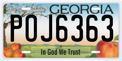 GA license plate POJ6363