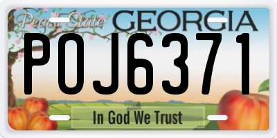 GA license plate POJ6371