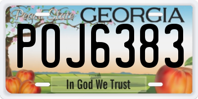 GA license plate POJ6383