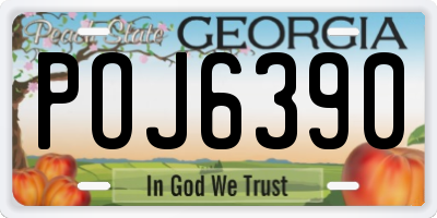 GA license plate POJ6390