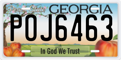 GA license plate POJ6463