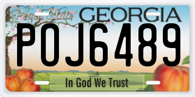 GA license plate POJ6489