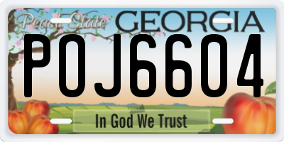 GA license plate POJ6604
