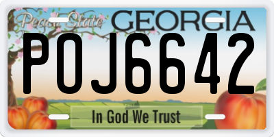GA license plate POJ6642