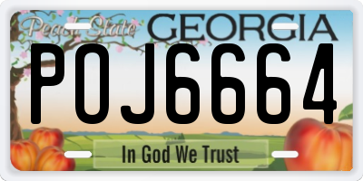 GA license plate POJ6664