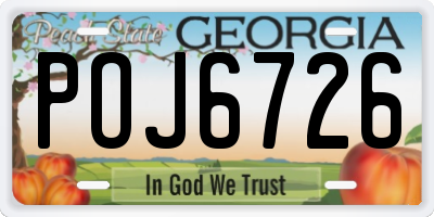 GA license plate POJ6726