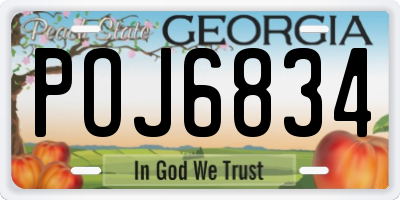 GA license plate POJ6834