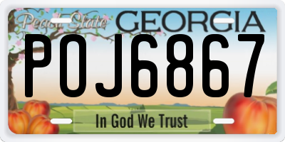 GA license plate POJ6867