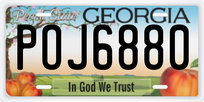 GA license plate POJ6880