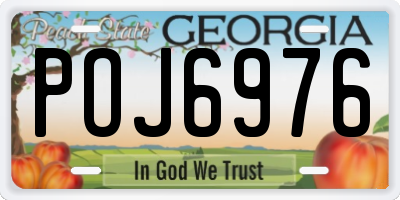 GA license plate POJ6976