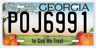 GA license plate POJ6991
