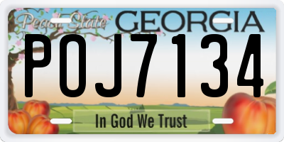 GA license plate POJ7134