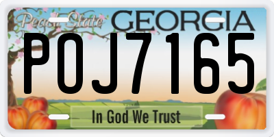 GA license plate POJ7165