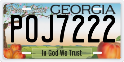 GA license plate POJ7222