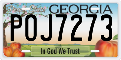 GA license plate POJ7273