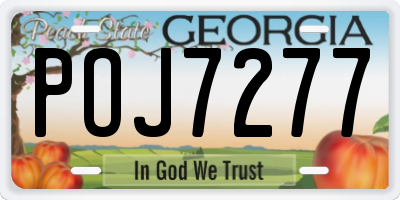 GA license plate POJ7277