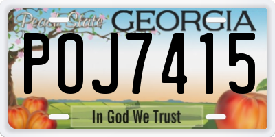 GA license plate POJ7415