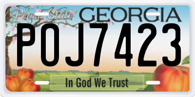 GA license plate POJ7423