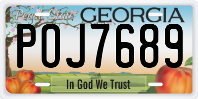 GA license plate POJ7689