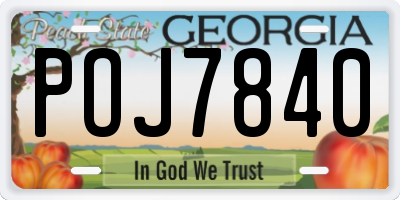 GA license plate POJ7840