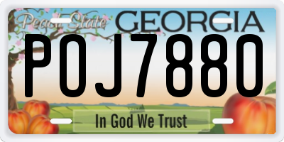 GA license plate POJ7880