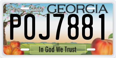 GA license plate POJ7881