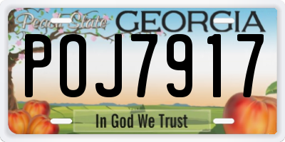 GA license plate POJ7917