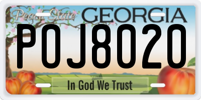 GA license plate POJ8020