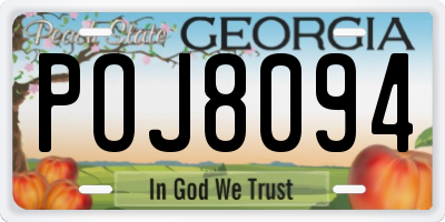 GA license plate POJ8094