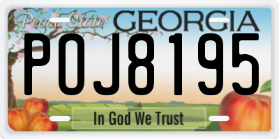 GA license plate POJ8195