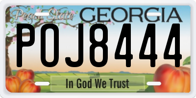 GA license plate POJ8444