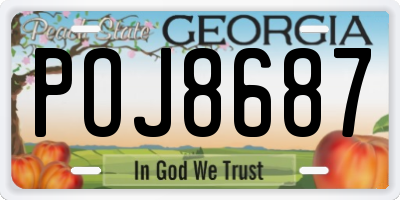 GA license plate POJ8687