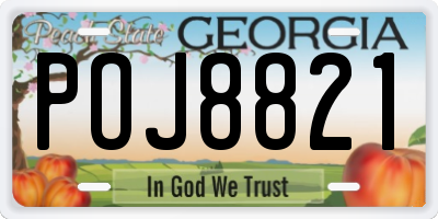 GA license plate POJ8821