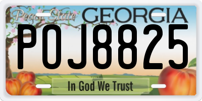 GA license plate POJ8825